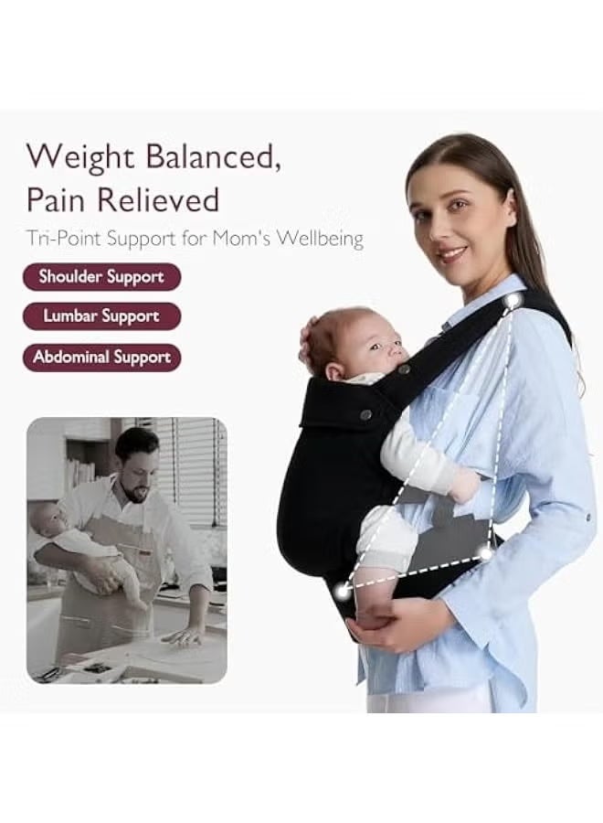 MIXDE Baby Carrier - Ergonomic, Cozy and Lightweight Carrier for 7-45lbs, Effortless to Put On, Ideal for Hands-Free Parenting, Enhanced Lumbar Support, Purehug for Infant to Toddler - Image 2